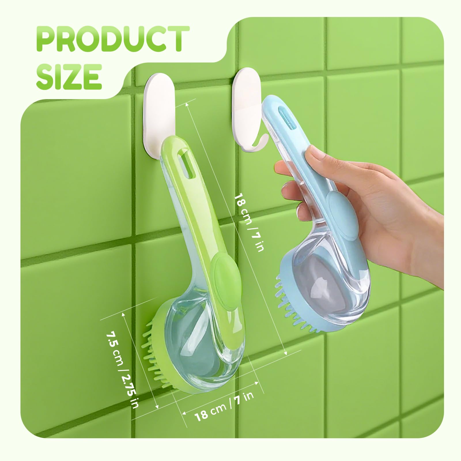 2-in-1 Pet Bath Brush with Shampoo Dispenser for Dogs and Cats