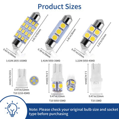 42PCS Universal LED Car Interior Light Bulb Kit