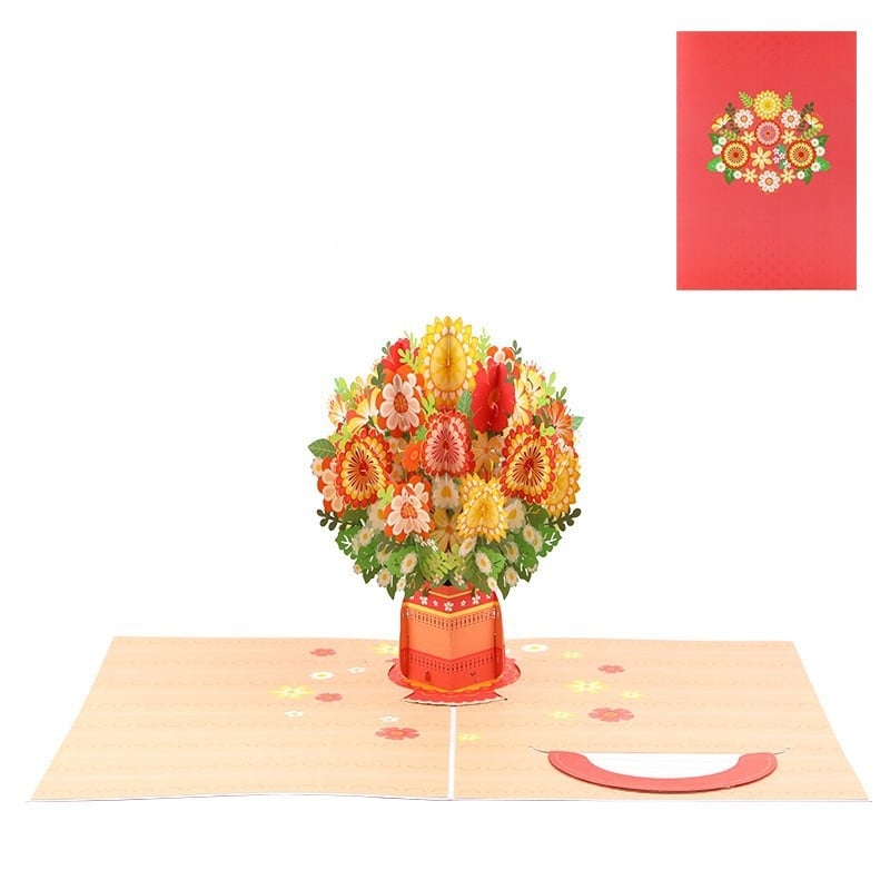 3D Pop Up Flower Bouquet Greeting Card