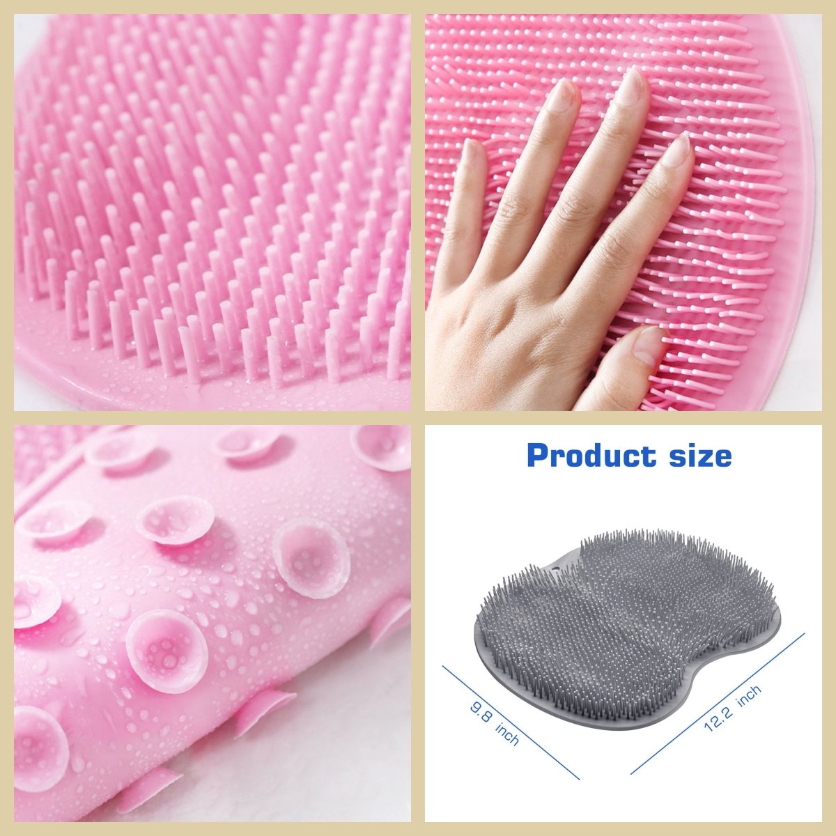 Silicone Shower Foot Scrubber & Back Massager Mat