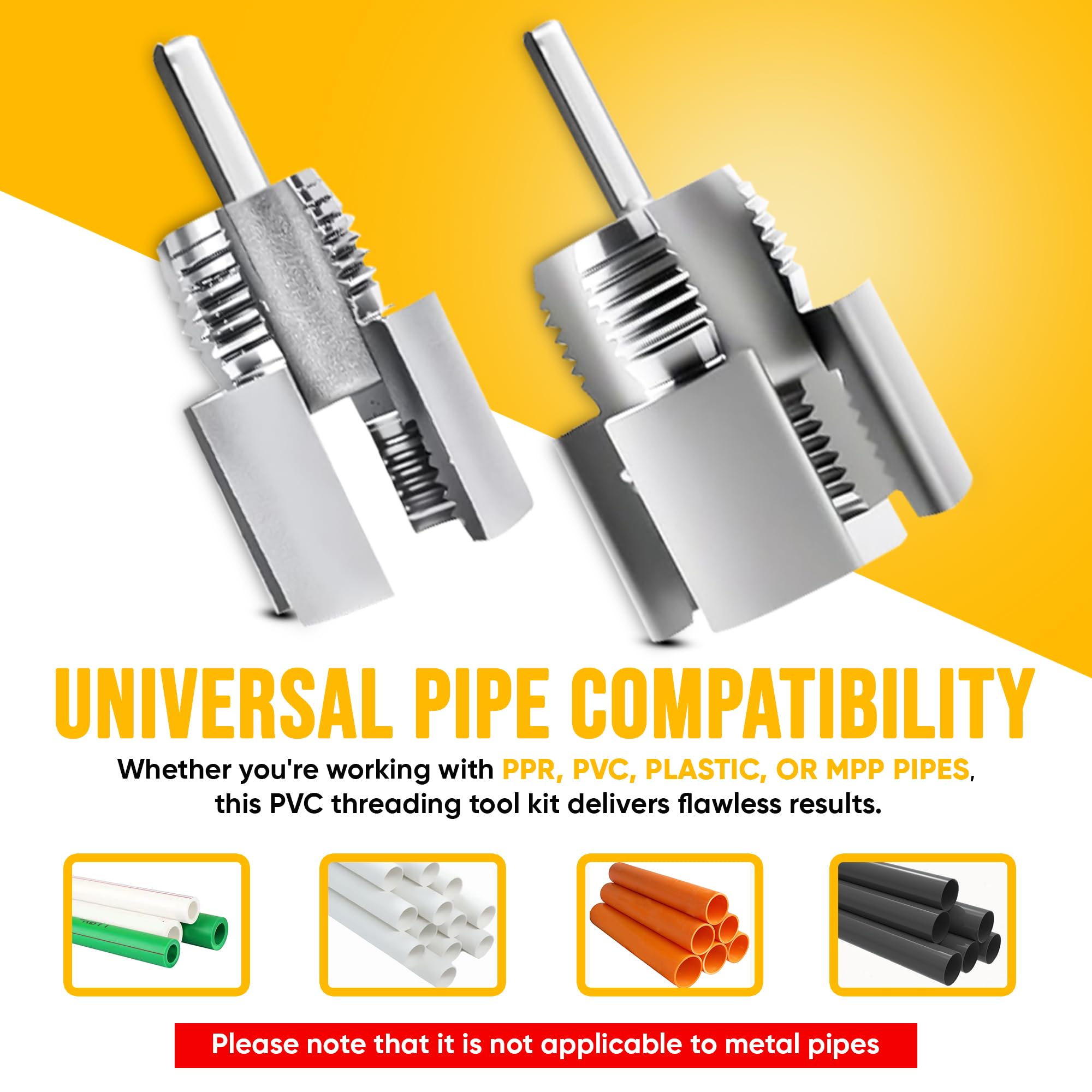 2-in-1 Internal & External PVC Pipe Threading Tool Kit