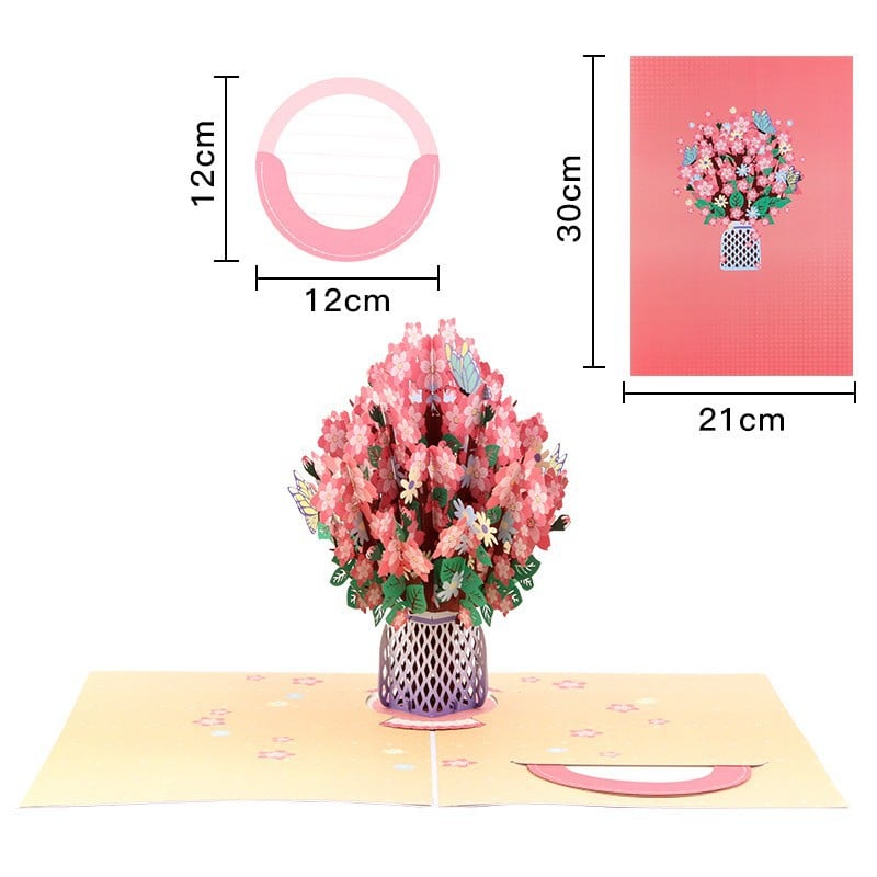 3D Pop Up Flower Bouquet Greeting Card