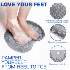 Silicone Shower Foot Scrubber & Back Massager Mat