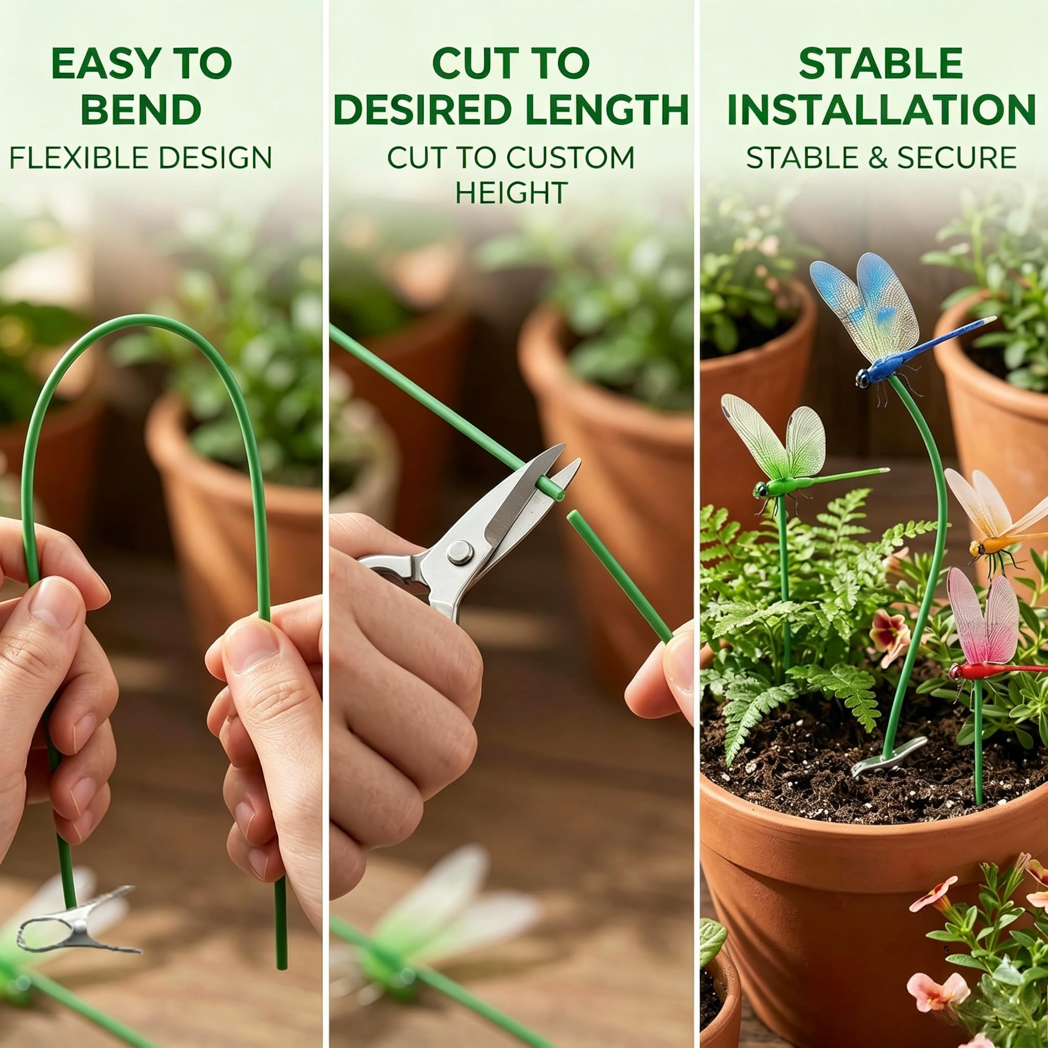 12-Pack Realistic Dragonfly Clips Bug Repellent for Garden & Outdoor
