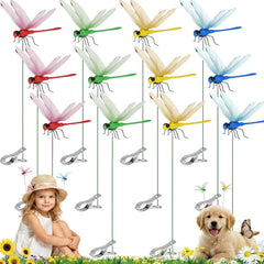 12-Pack Realistic Dragonfly Clips Bug Repellent for Garden & Outdoor