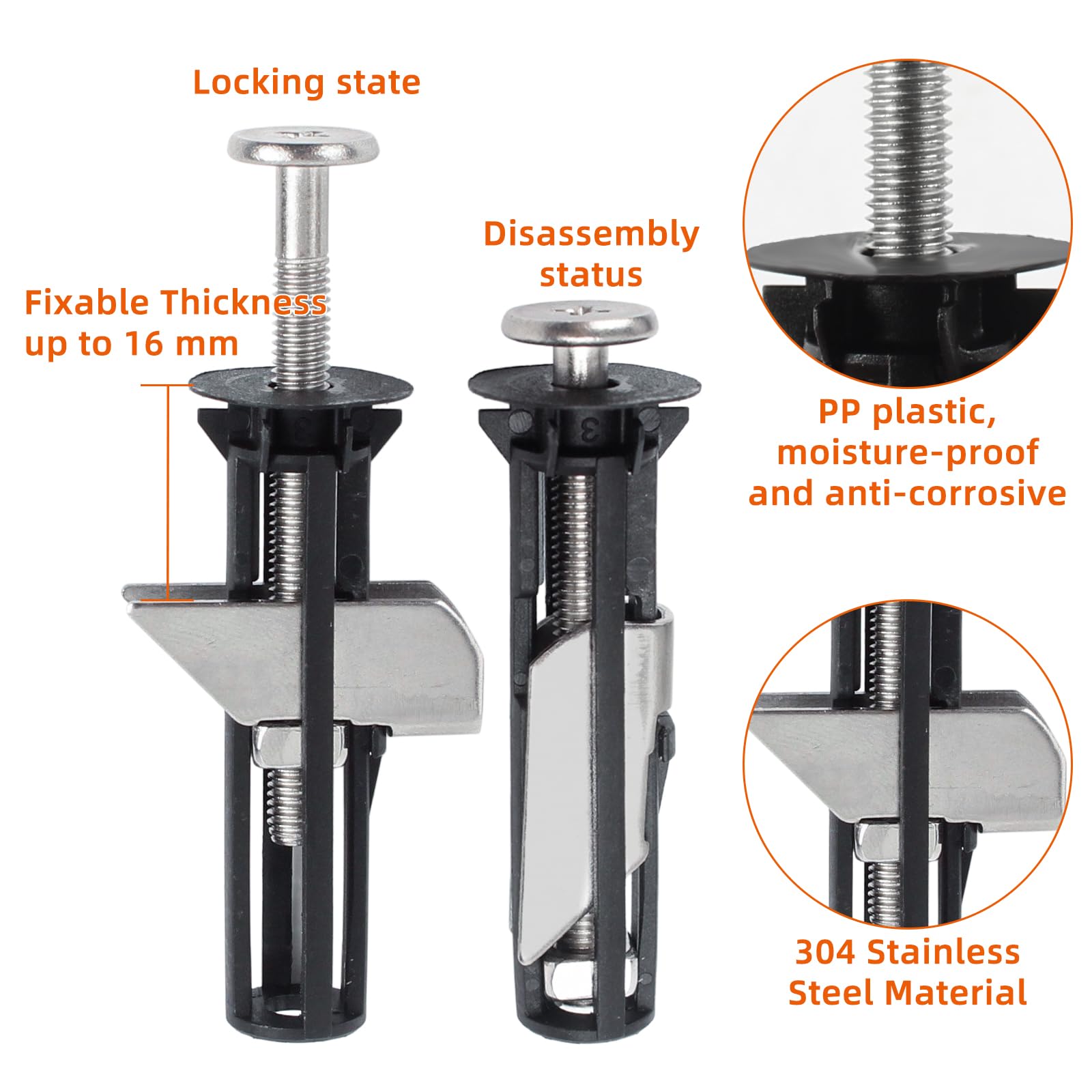 Universal Anti-Wobble Toilet Seat Mounting Kit