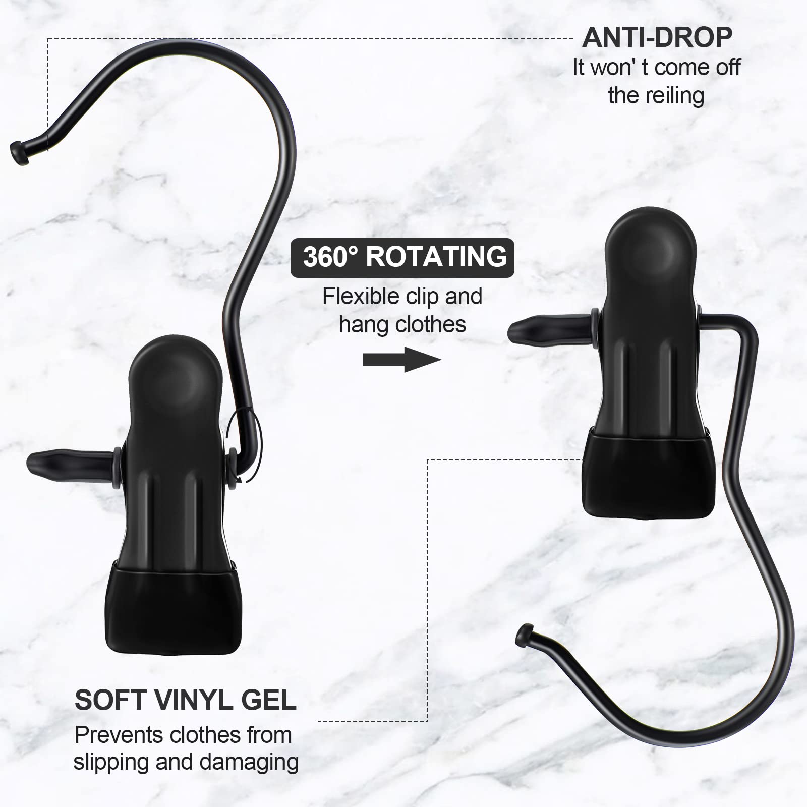 Multi-Purpose Rotating Metal Hanger Clips