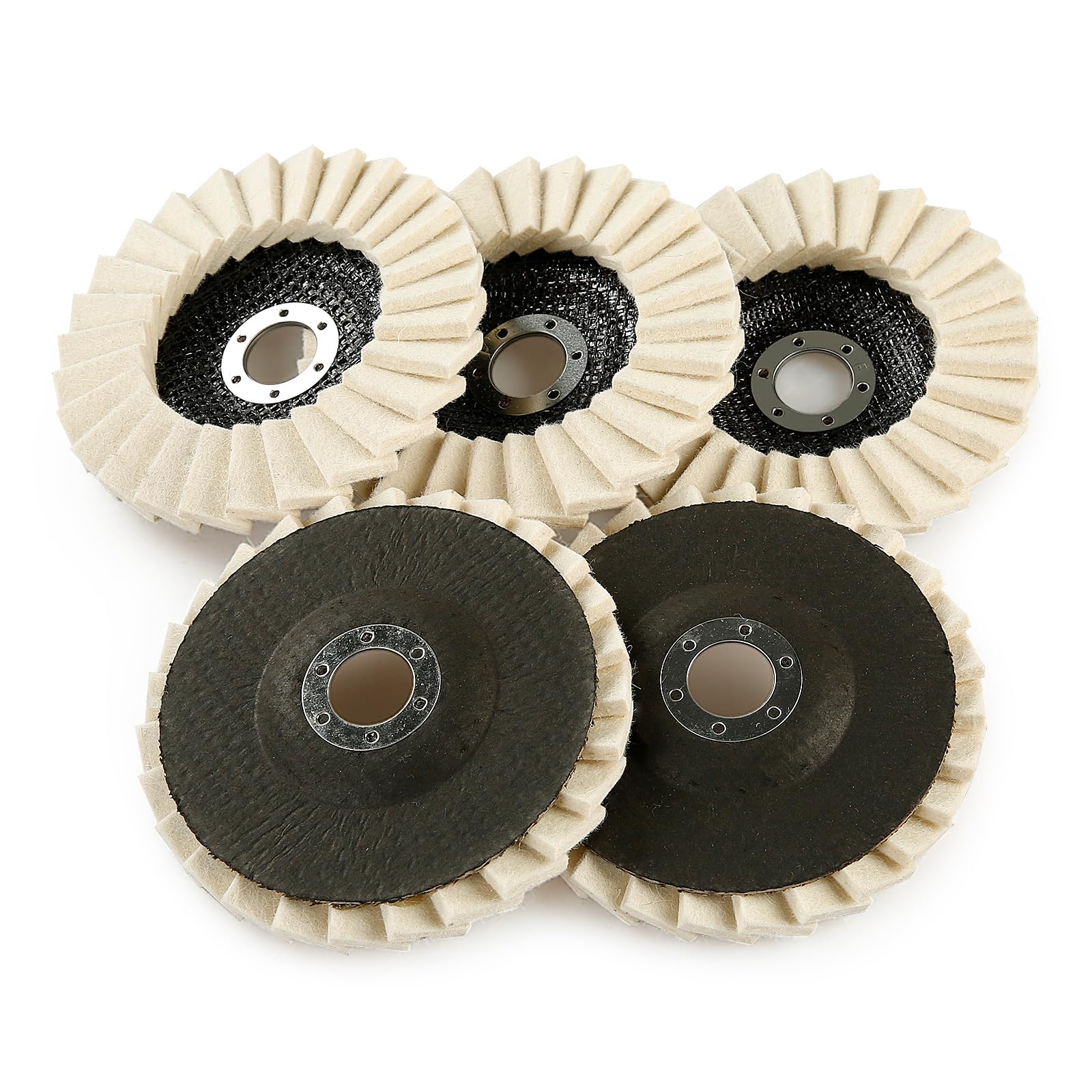 5-Inch Wool Felt Polishing Flap Disc Set for Angle Grinders