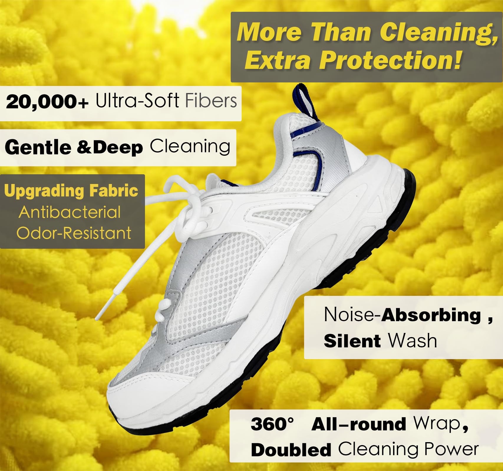 Reusable Shoe Washing Machine Bag with Microfiber Bristles