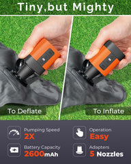 Ultra-Fast Mini Electric Air Pump with Camping Light & 2600mAh Battery