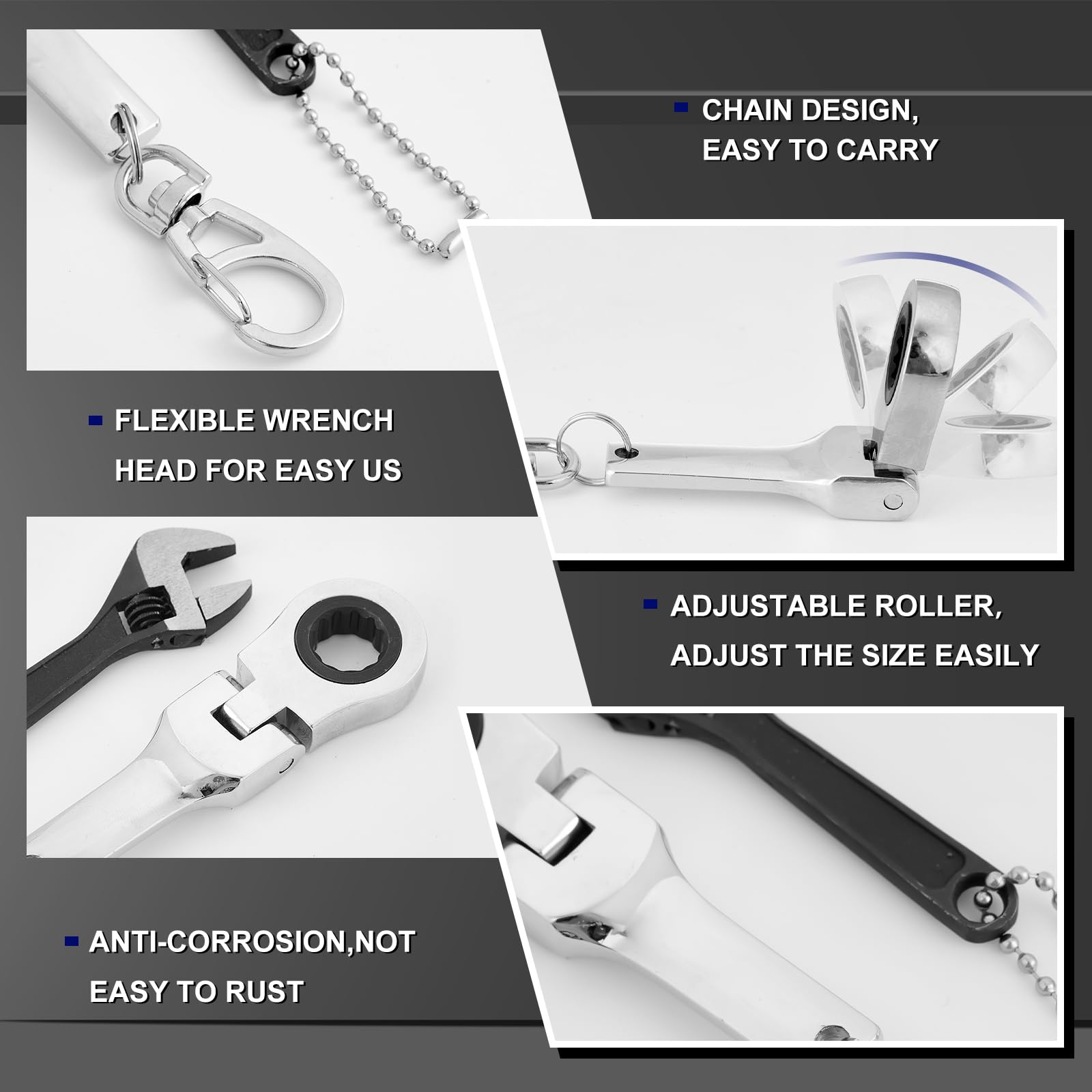 2-Piece Mini Wrench Keychain Set
