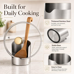 Stainless Steel Utensil Holder & Pot Lid Organizer