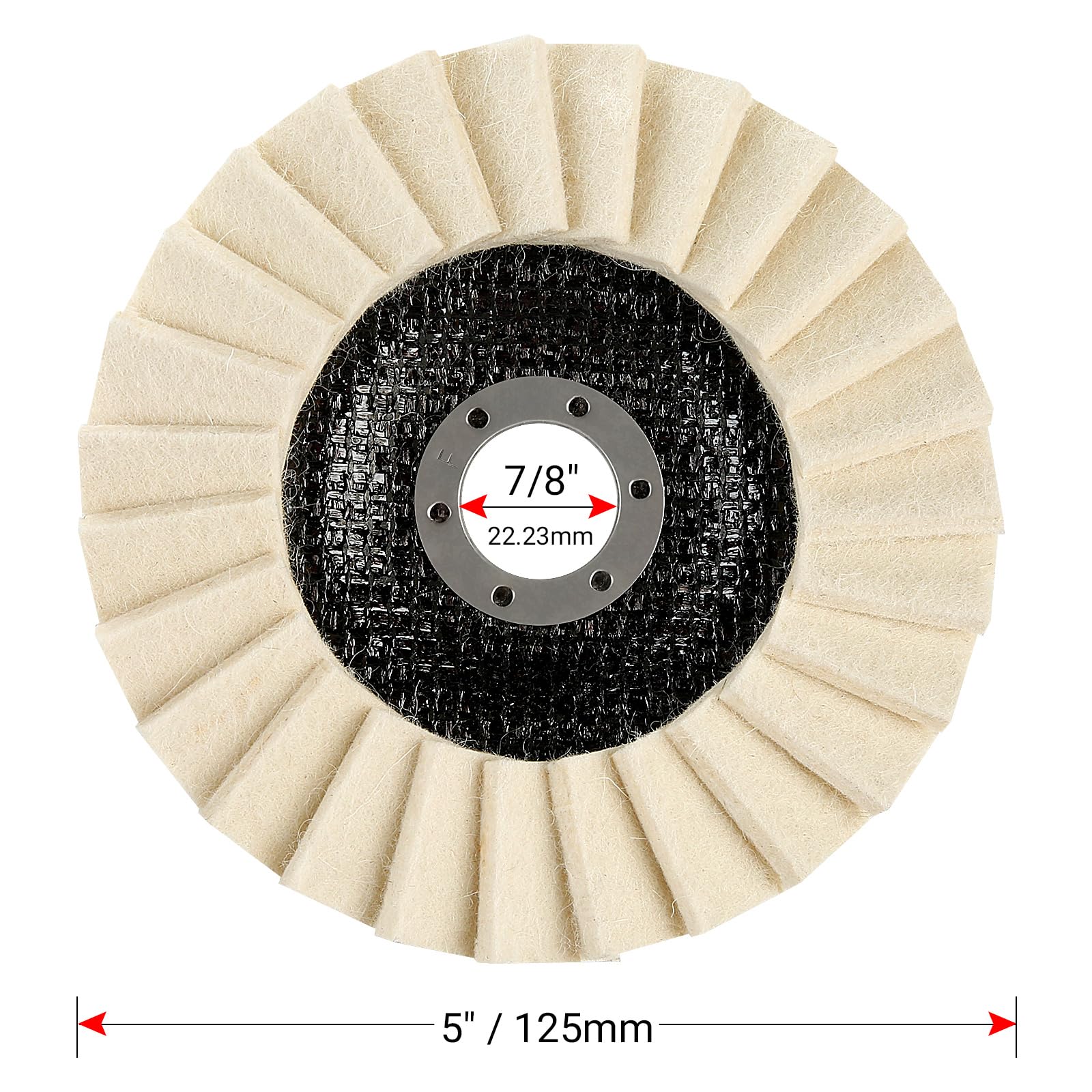 5-Inch Wool Felt Polishing Flap Disc Set for Angle Grinders