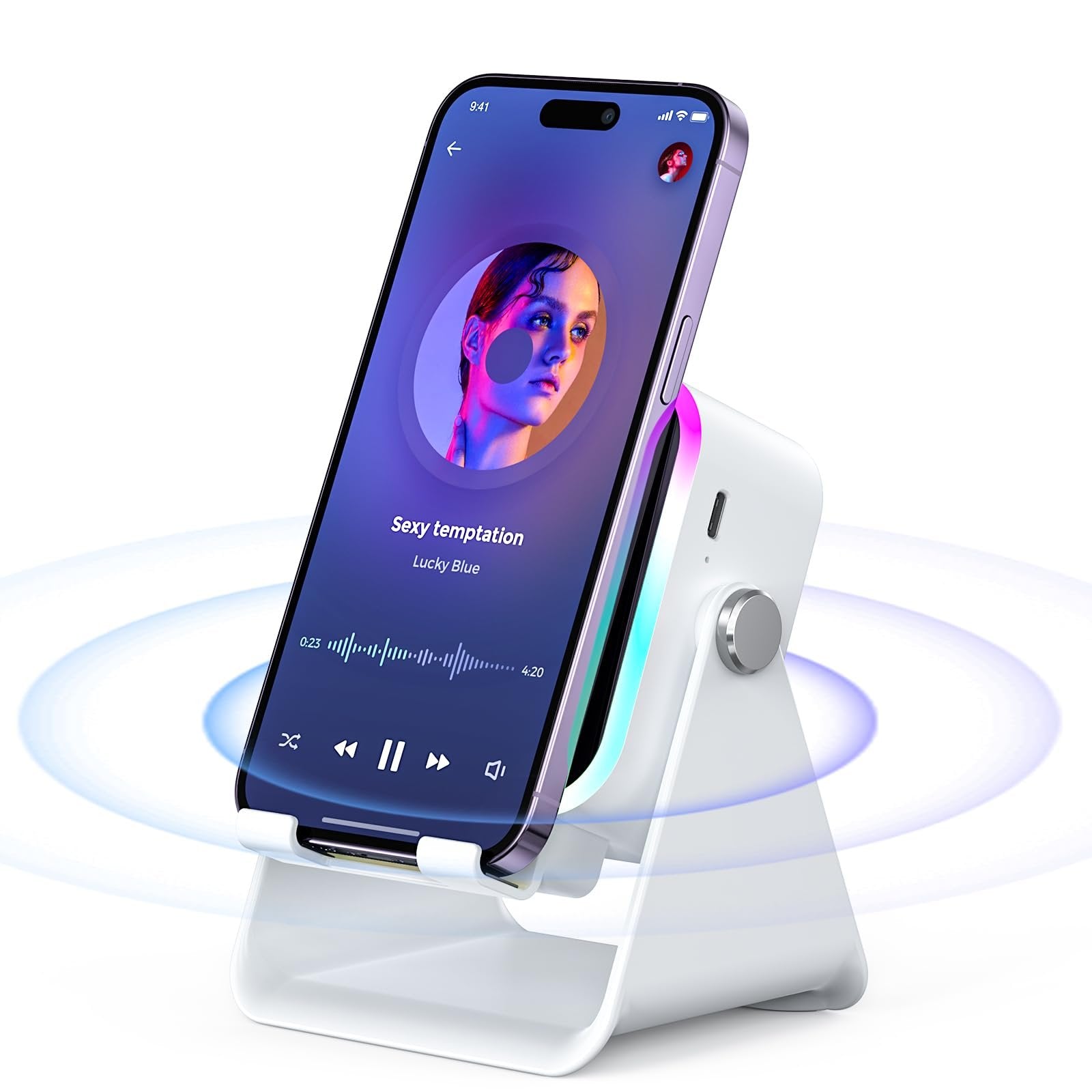5-in-1 Induction Speaker & Bluetooth Phone Stand with Power Bank